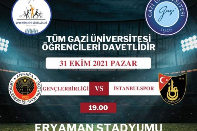 Gençlerbirliği - İstanbulspor maçına sizlerde davetlisiniz