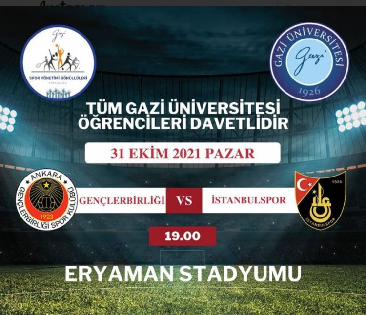 Gençlerbirliği - İstanbulspor maçına sizlerde davetlisiniz